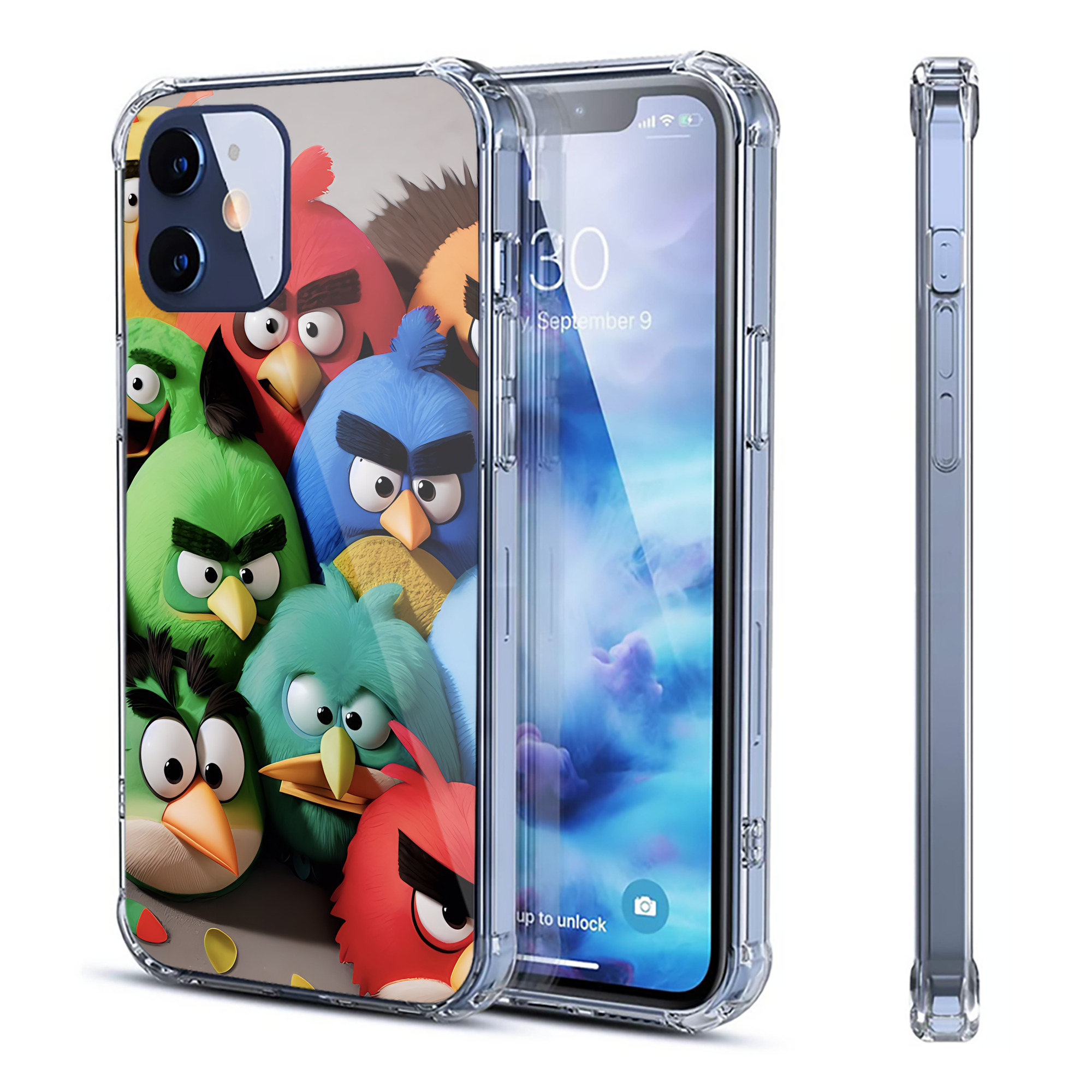 （画像用） Angry Birds アングリーバード 【iPhone 12シリーズ対応】透明スマホケース（クリアソフトケース）